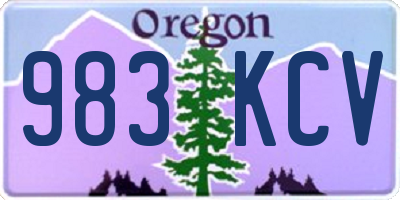 OR license plate 983KCV
