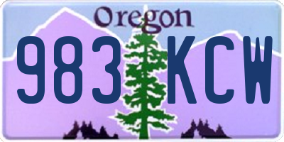 OR license plate 983KCW