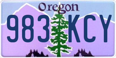 OR license plate 983KCY