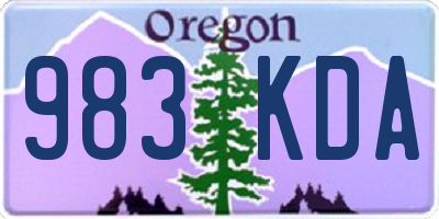 OR license plate 983KDA
