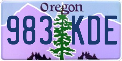 OR license plate 983KDE