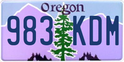 OR license plate 983KDM