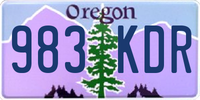 OR license plate 983KDR