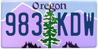 OR license plate 983KDW