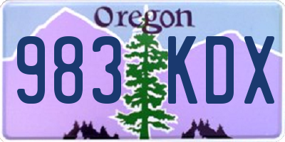 OR license plate 983KDX