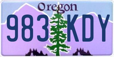 OR license plate 983KDY