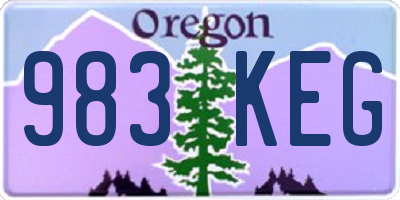 OR license plate 983KEG