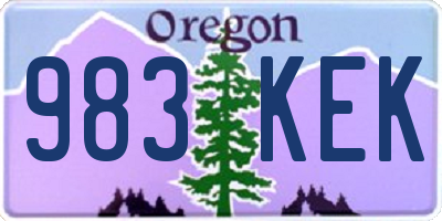 OR license plate 983KEK