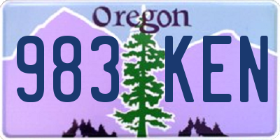OR license plate 983KEN