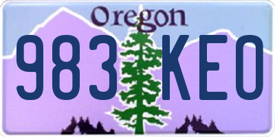 OR license plate 983KEO