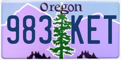 OR license plate 983KET