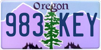 OR license plate 983KEY