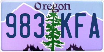 OR license plate 983KFA