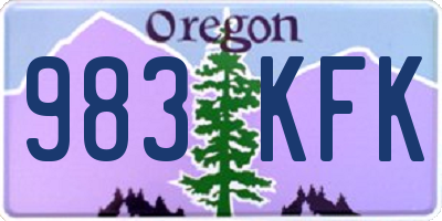 OR license plate 983KFK