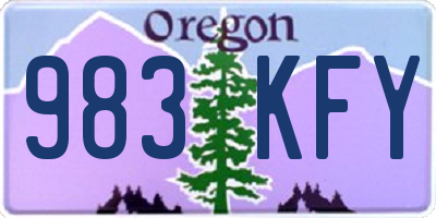 OR license plate 983KFY