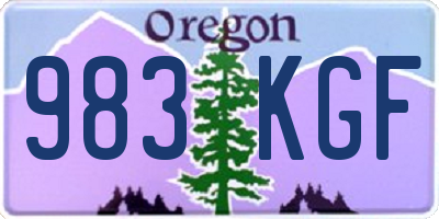 OR license plate 983KGF