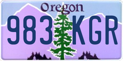 OR license plate 983KGR