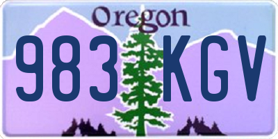 OR license plate 983KGV