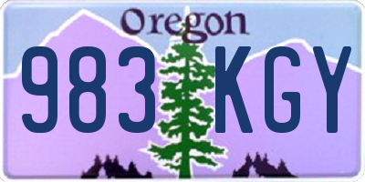 OR license plate 983KGY