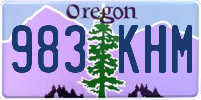 OR license plate 983KHM