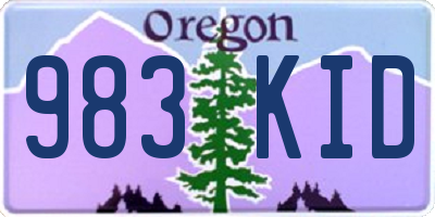 OR license plate 983KID