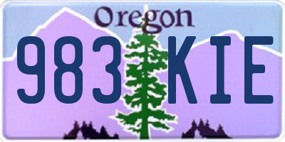 OR license plate 983KIE