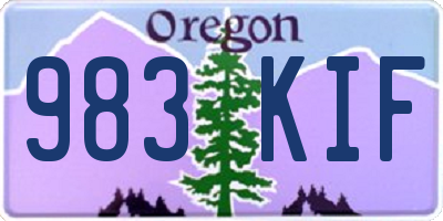 OR license plate 983KIF