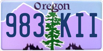 OR license plate 983KII
