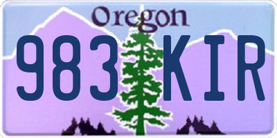 OR license plate 983KIR