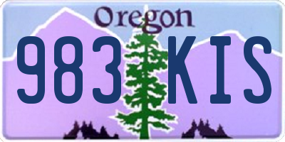 OR license plate 983KIS