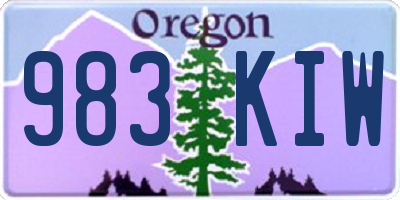 OR license plate 983KIW