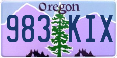 OR license plate 983KIX