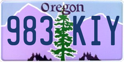 OR license plate 983KIY