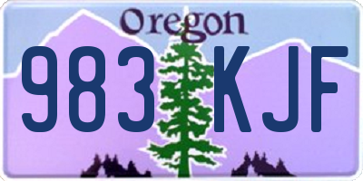 OR license plate 983KJF