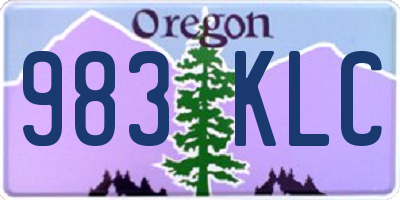 OR license plate 983KLC