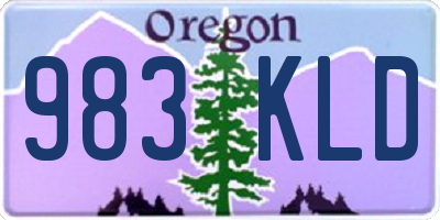 OR license plate 983KLD