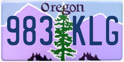 OR license plate 983KLG