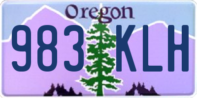 OR license plate 983KLH