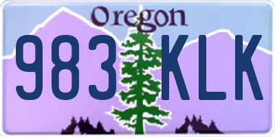 OR license plate 983KLK