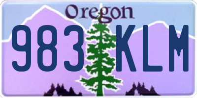 OR license plate 983KLM