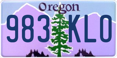 OR license plate 983KLO
