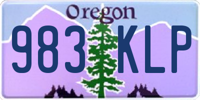 OR license plate 983KLP