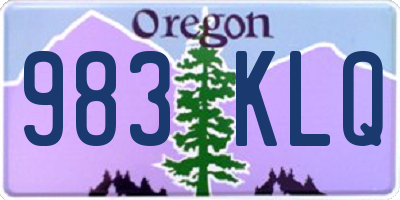 OR license plate 983KLQ