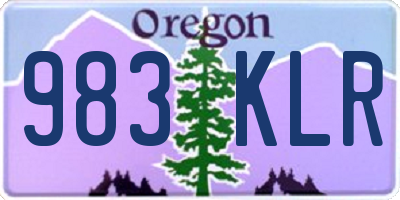 OR license plate 983KLR