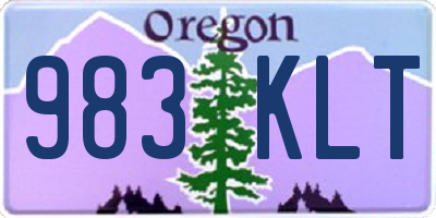 OR license plate 983KLT