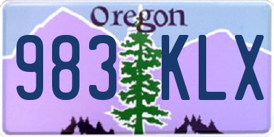 OR license plate 983KLX