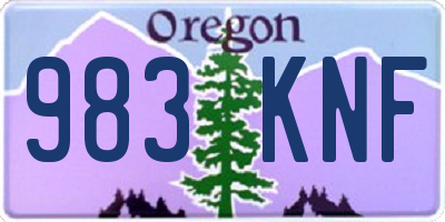 OR license plate 983KNF
