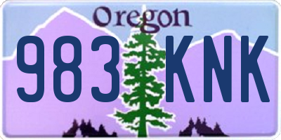 OR license plate 983KNK
