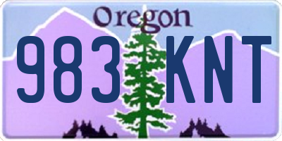 OR license plate 983KNT