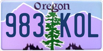 OR license plate 983KOL